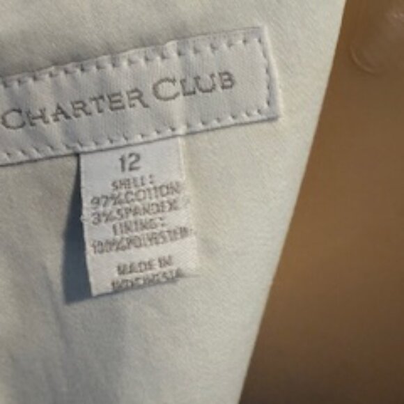 Charter Club Sleeveless Blue Sheath Dress w/White Trim & Pocket Accents Size 12 - Picture 7 of 7